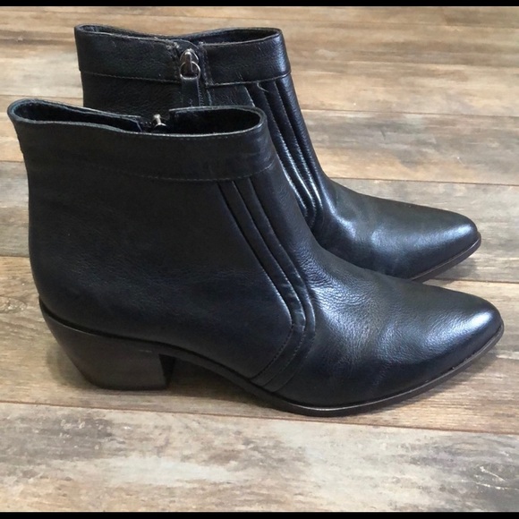 Matisse Black Leather Western Ankle Boots Size 9 - Picture 8 of 9